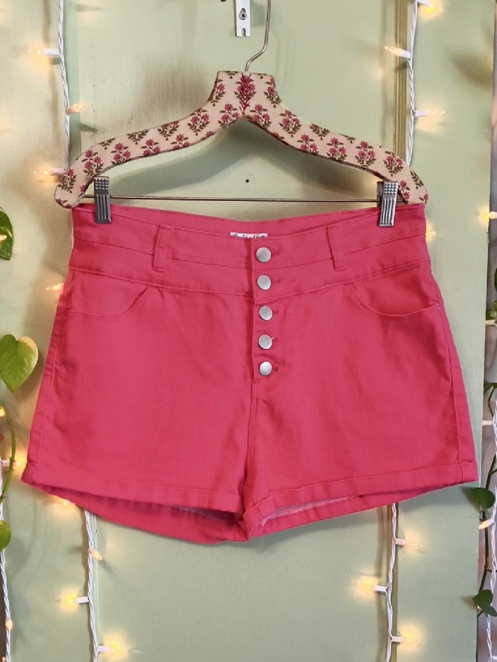 Women's K. Jordan Mega Pink Button Fly Shorts 14